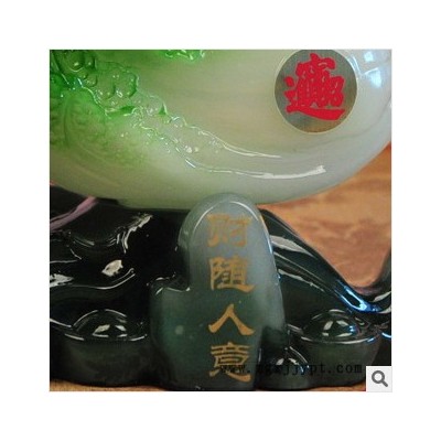 供應財隨人意 室內擺件 樹脂K019工藝品 玉白菜擺件 家居裝飾商務禮品