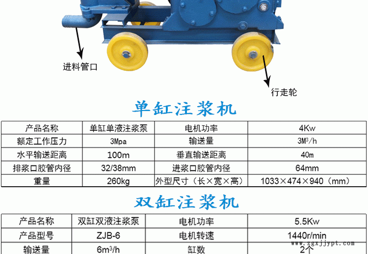 邊坡支護雙缸灰漿泵廠家 小型水泥注漿機現貨 水泥雙缸注漿機示例圖5