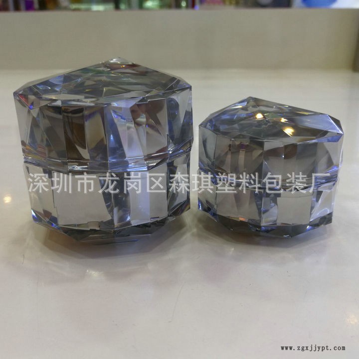廠家供應(yīng) 15克亞克力百角鉆石膏霜瓶 面霜瓶 分裝瓶 化妝品包材示例圖2
