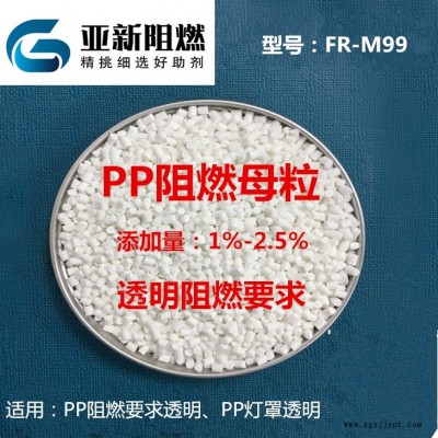 廠家直銷高透明PP阻燃劑，高透明PP阻燃母粒，無鹵透明PP，東莞亞新FR-M99,燈罩面板透明PP